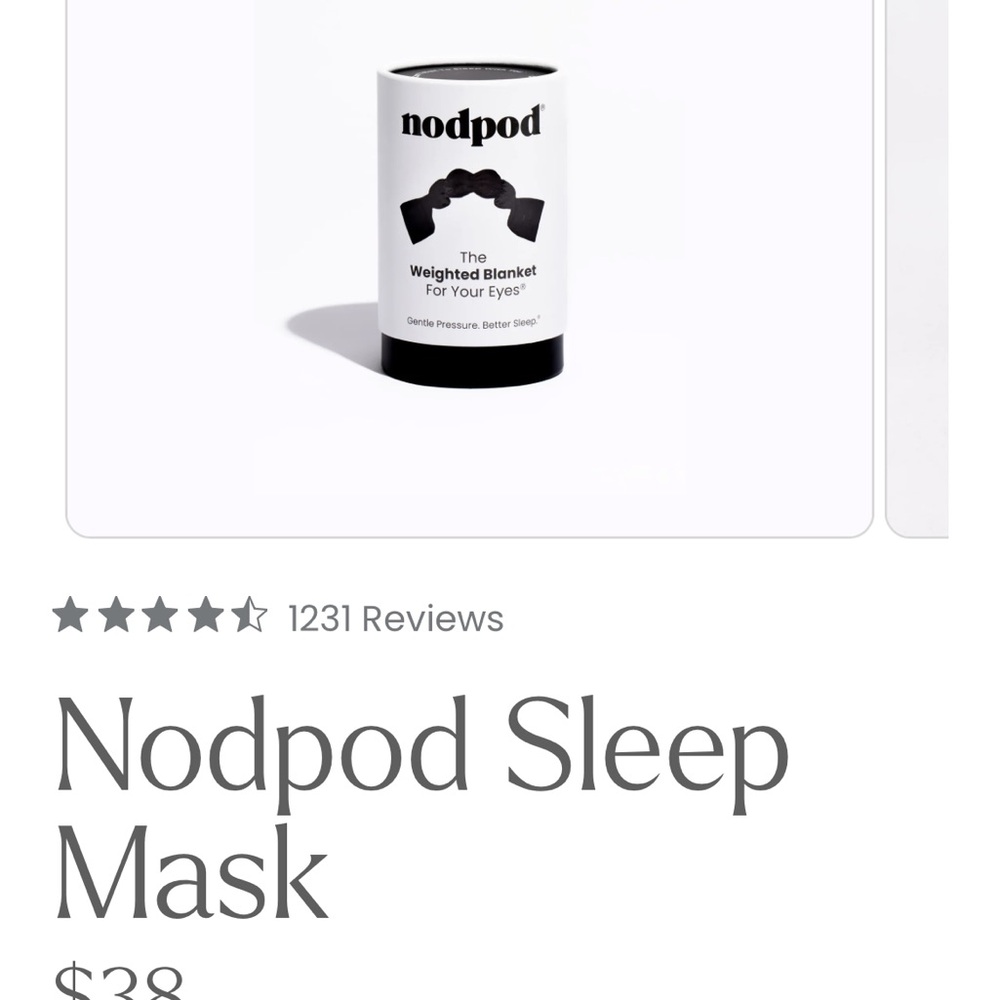Nodpod Sleep Mask in Black - Gentle Weighted Eye Mask